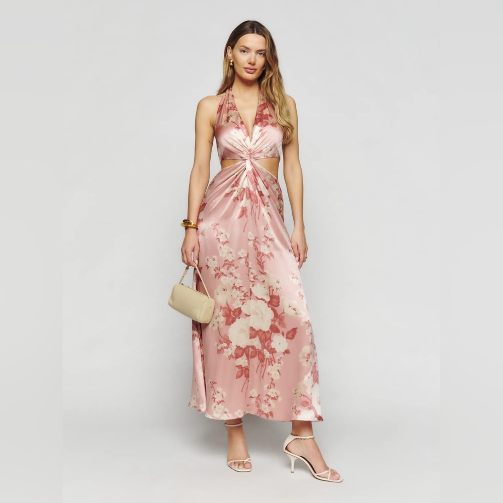 Reformation Pink Floral Maxi Dress
